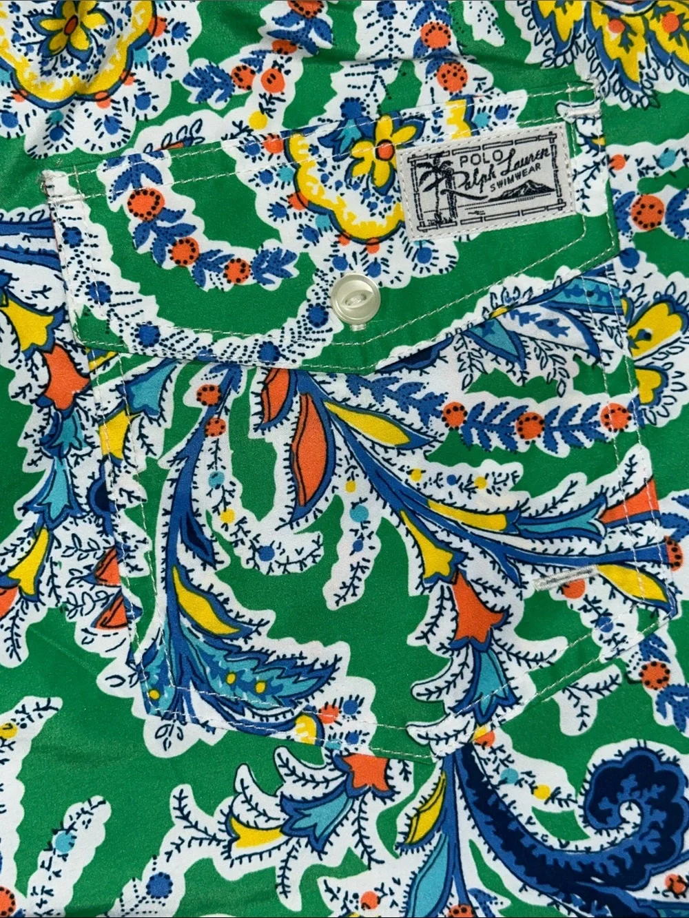 Polo‎ Ralph Lauren Swim Trunk Shorts Green Blue Orange Swimwear Men's 2XLT